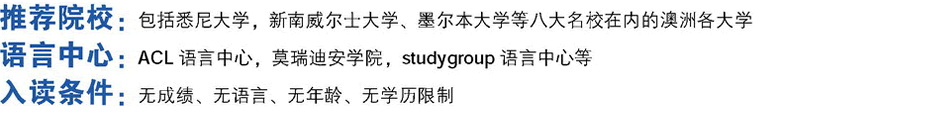 推薦院校、語言中心、入讀條件