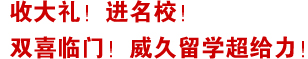 收大禮！進名校！雙喜臨門！威久留學超給力！