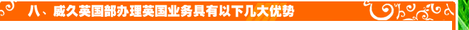 八、威久英國(guó)部辦理英國(guó)業(yè)務(wù)具有以下幾大優(yōu)勢(shì)