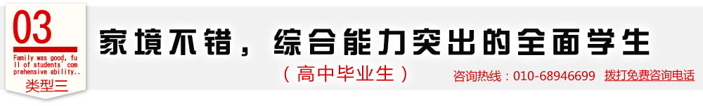 類型三  家境不錯，綜合能力突出的全面學生（高中畢業(yè)生）
