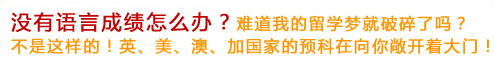 沒(méi)有語(yǔ)言成績(jī)?cè)趺崔k？難道我的留學(xué)夢(mèng)就破碎了嗎？不是這樣的！英、美、澳、加國(guó)家的預(yù)科在向你敞開(kāi)著大門！